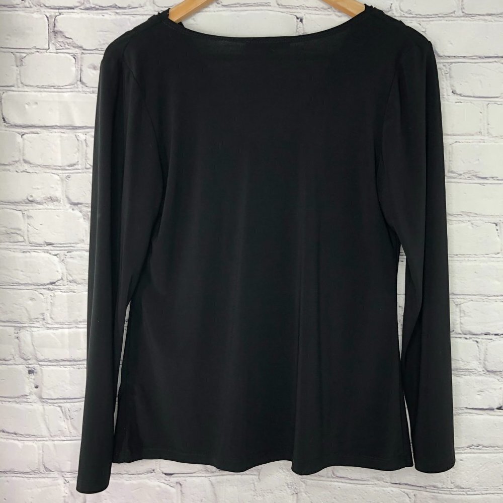 Carol Rose draped neck essential black top - Picture 3 of 5